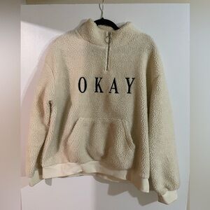 H&M Cream Fleece Turtleneck Sweater